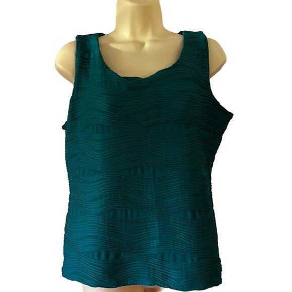 Cocomo Size L Teal Textured Knit Top Sleeveless - Picture 1 of 7
